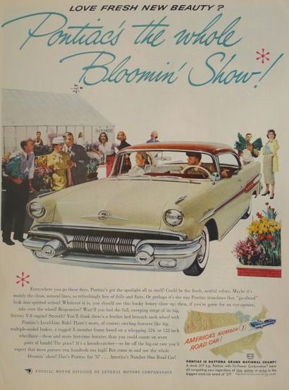 null Pontiac 1957. Ancienne page publicitaire pour le nouveau modèle «coupé» de 1957....