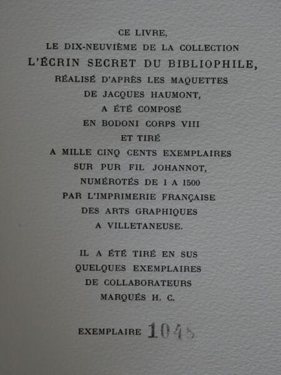 null [CURIOSA]. 
L'Ecrin secret du Bibliophile, fifth series 1961, comprising 4 short...