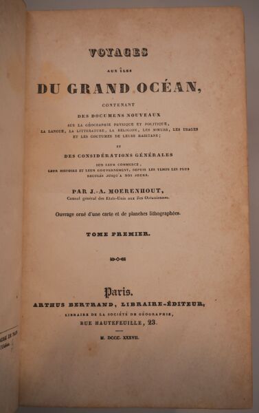 null MOERENHOUT (J.-A.). 2 Volumes, Volume 1 and Volume 2.
Voyages aux Iles du Grand...