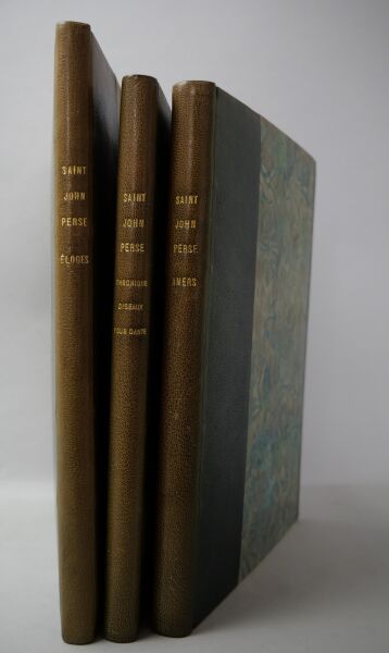null SAINT-JOHN PERSE (Léger Alexis dit).
Set of 3 Volumes.
Amers, nrf Gallimard...