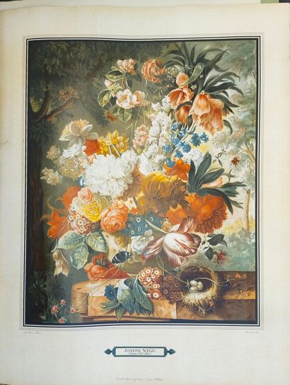 null Joseph NIGG - "Six bouquets de fleurs, groupés dans des vases animés par des...