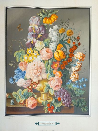 null Joseph NIGG - "Six bouquets de fleurs, groupés dans des vases animés par des...