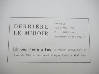 null DERRIERE LE MIROIR. Éditions Pierre à Feu - Maeght Éditeur. Ensemble de 2 Revues.
Derain,...