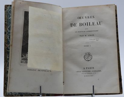 null BOILEAU. Oeuvres avec un nouveau commentaire par Amar. Paris, Lefèvre, 1821,...