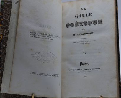 null MARCHANGY. La Gaule poétique. Paris, Hivert, 1834, 8 vol. in-8, demi-rel. veau...