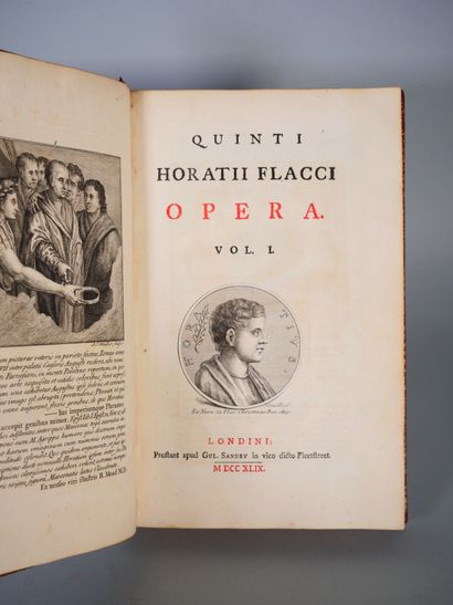 null [HORATII FLACCI]. Ensemble de 2 Volumes.
Quinti Horatii Flacci Opera, Londini...