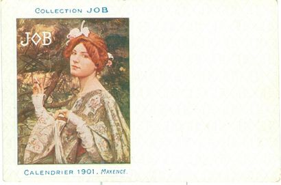 null 1 CARTE POSTALE COLLECTION JOB: Calendrier 1901. E.Maxence "Femme Fumant", sur...