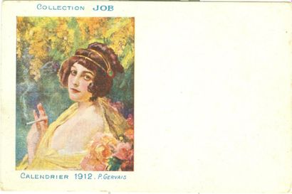 null 1 CARTE POSTALE COLLECTION JOB: Calendrier 1912. P.Gervais "Femme Fumant", sur...