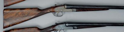 null Fusil à platines Lebeau Courally, modèle Pigeon. 2 coups, calibre 12/70, éjecteurs....