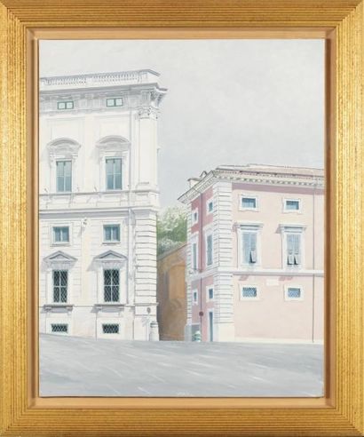 Arnaud d'AUNAY (Né en 1947) Place du Quirinal à Rome Tempera sur toile signée et...