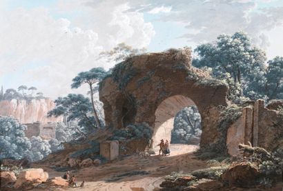 Louis-Albert-Ghislain BACLER D?ALBE (Saint-Pol 1761- Sèvres 1824) Ruines à Cimiez...