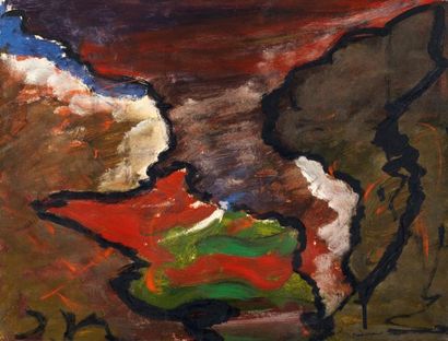 Jeanne MODIGLIANI (1918-1984) Composition abstraite Huile sur toile signée en bas...