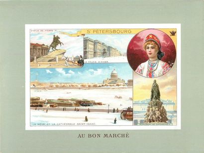 null 14 CHROMOS AU BON MARCHE: Paris. "3-Souvenir de la Visite des Souverains Danois...