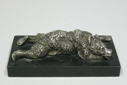 Nikolai Iwanowitsch LIEBERICH (1828-1883) (d'après) Ours au repos. Bronze argenté...