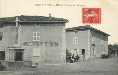 null 57 CARTES POSTALES LES HOTELS : Divers Départements. Dont" Artemare-Hôtel Berrard,...