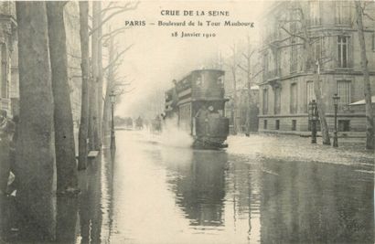 null 95 CARTES POSTALES INONDATIONS 1910 PARIS : Divers arrondissements et diverses...