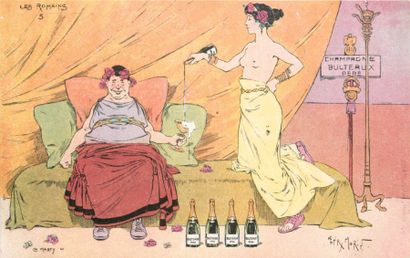 null 13 CARTES POSTALES ILLUSTRATEUR : Henry Morin-Publicité pour le Champagne Bulteaux....