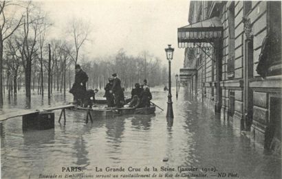 null 36 CARTES POSTALES CATASTROPHES : Paris. 30cp-Crue 1910 & 6cp-L'Orage du 15...