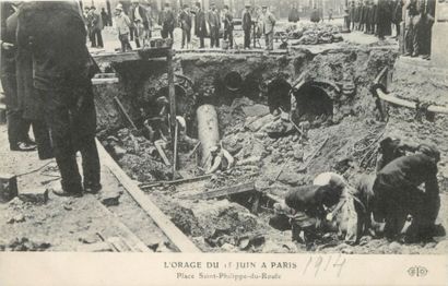 null 36 CARTES POSTALES CATASTROPHES : Paris. 30cp-Crue 1910 & 6cp-L'Orage du 15...