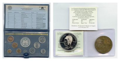 null Série de 10 pièces FDC de la Monnaie de Paris (50 Francs argent, 10 Francs Mathieu,...
