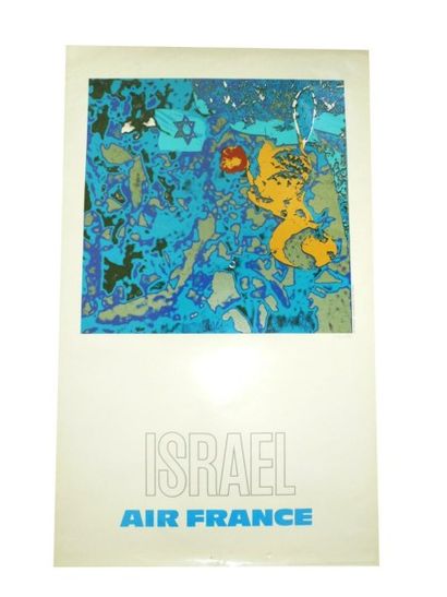 null Affiche AIR FRANCE- Israël - par PAGES, 100 x 62 cm.