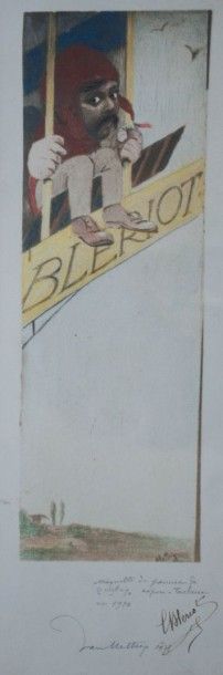 null Gravure de la maquette du panneau exposé à Toulouse en 1910. Avec autographe...