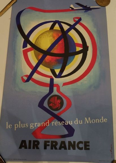 null AFFICHE AIR France – Le plus grand réseau du Monde.

Illustrée par Nathan -1956....