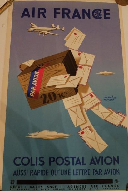 null AFFICHE AIR France- COLIS POSTAL AVION

Illustrée par Hervé Morvan- 1950. Imp....