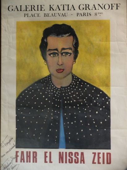 null Affiche d'une exposition de Fahr El Nissa Zeid (1901-1991), encadrée.