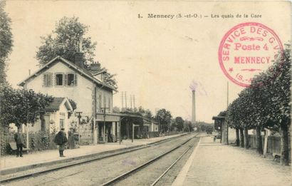 null 10 CARTES POSTALES LES GARES : Dans l'Essonne. "Athis Mons-La Gare (int), Arpajon-La...
