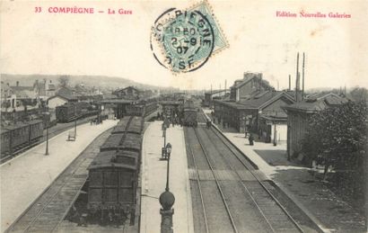null 23 CARTES POSTALES LES GARES : Dans l'Oise. Dont" Arsy-La Gare (int), Breteuil...