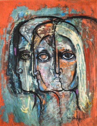 null Dan SOLOJOFF (1908-1994, Ecole russe)

Trois visages

Gouache sur papier signée...