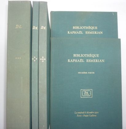 null Ensemble de cinq catalogues de vente de la Bibliothèque Raphaël Esmerian. Ventes...