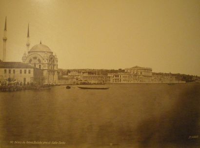 null SEBAH : Turquie, palais du Dolma Bahché, pris de Kaba-Tache, c.1865. Tirage...