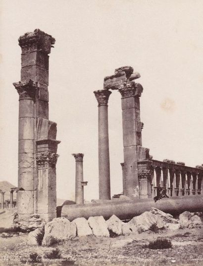 null BONFILS : Syrie, Palmyre, c.1880. Deux tirages albuminés d’époque, signés et...