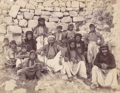 null BONFILS : Liban, groupe de Mélouélis, c.1880. Tirage albuminé d’époque, signé...