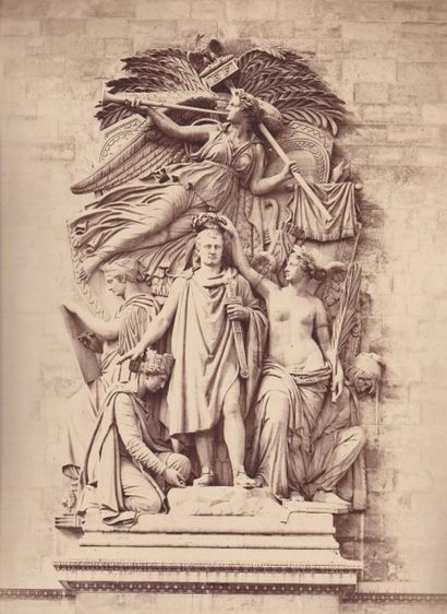 null Edouard BALDUS : Sculpture de l’Arc de Triomphe, c.1860. Tirage salé-albuminé...