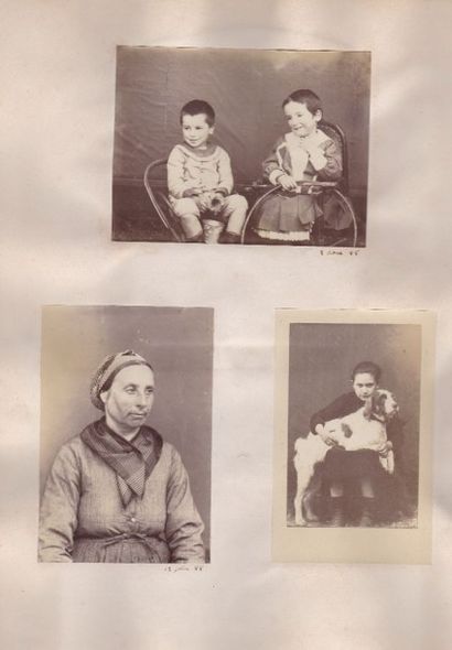 null ANONYME : France, portraits de famille, campagne, c.1890. Dix neuf tirages albuminés...