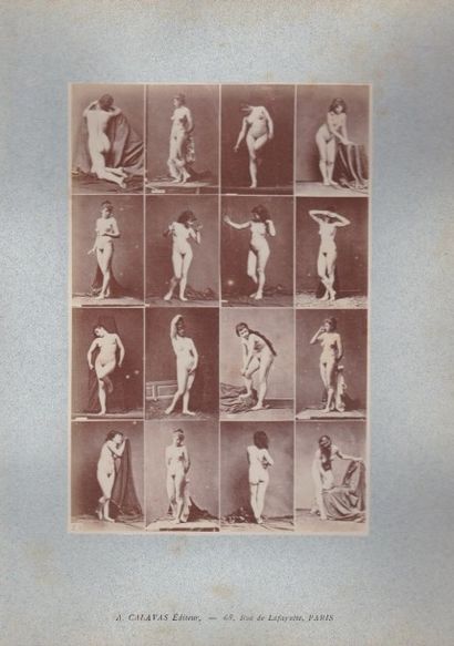 null A.CALAVAS EDITEUR: Femmes et enfants, étude académique pour peintre, c.1870....
