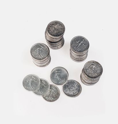 null NUMISMATIQUE : 5 Francs (Argent). 1960-16, 1961-2, 1962-13, 1963-14, 1964-19,...