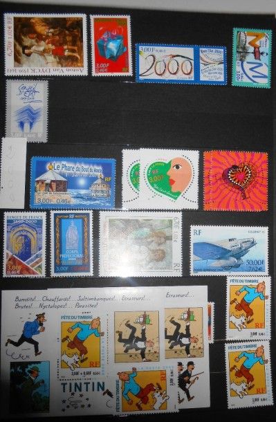 null PHILATELIE : 1 Classeur, France (Faciale), Blocs Feuillets + Blocs de 4 + Timbres...