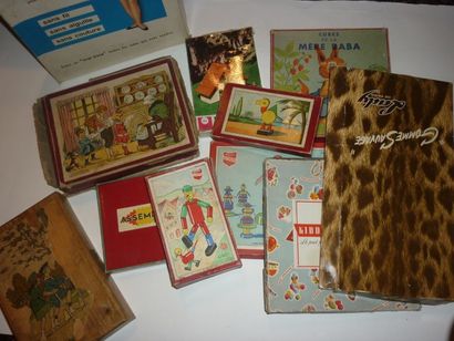null Ensemble de jeux des années 40 et 60 en boite: boite mecano n°3, l'école enfantine,...