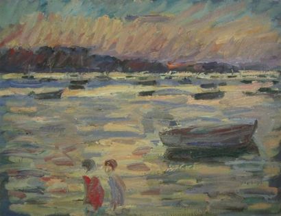 null Pierre GOGOIS (né en 1935)

Paysage animé aux barques

Huile sur toile non signée.

50...