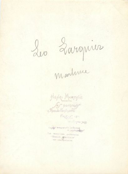 null Henri MARTINIE. Léo LARGUIER (1878-1950). Photographie