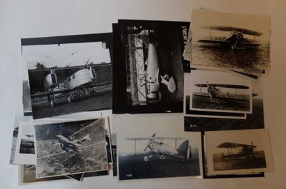 null Avion SPAD, ensemble de 48 photographies originales et retirages d'avions SPAD...