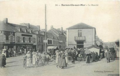 null 5 CARTES POSTALES LES MARCHES : Sélection Manche. "Barneville sur Mer-Le Marché,...