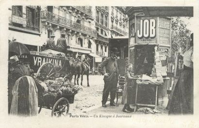 null 14 CARTES POSTALES PARIS VECU : "4-L'Aveugle du Pont des Arts (dos séparé),...