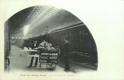 null 6 CARTES POSTALES PARIS : Sélection Divers. "Gare du Nord-Paris-La Voiture du...