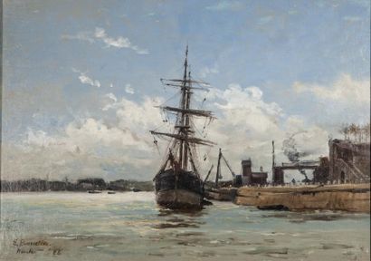 null Eugène BAUDIN (1843-1907)

Le port de Nantes.

Huile sur toile, signée et datée...