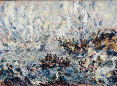 null Paul KRON (1869-1936)

La fête en mer. 

Huile sur toile signée en bas à gauche,...